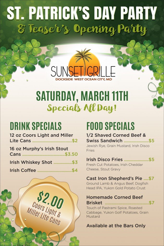 St. Patrick’s Day Party Dockside Bar and Grille West Ocean City